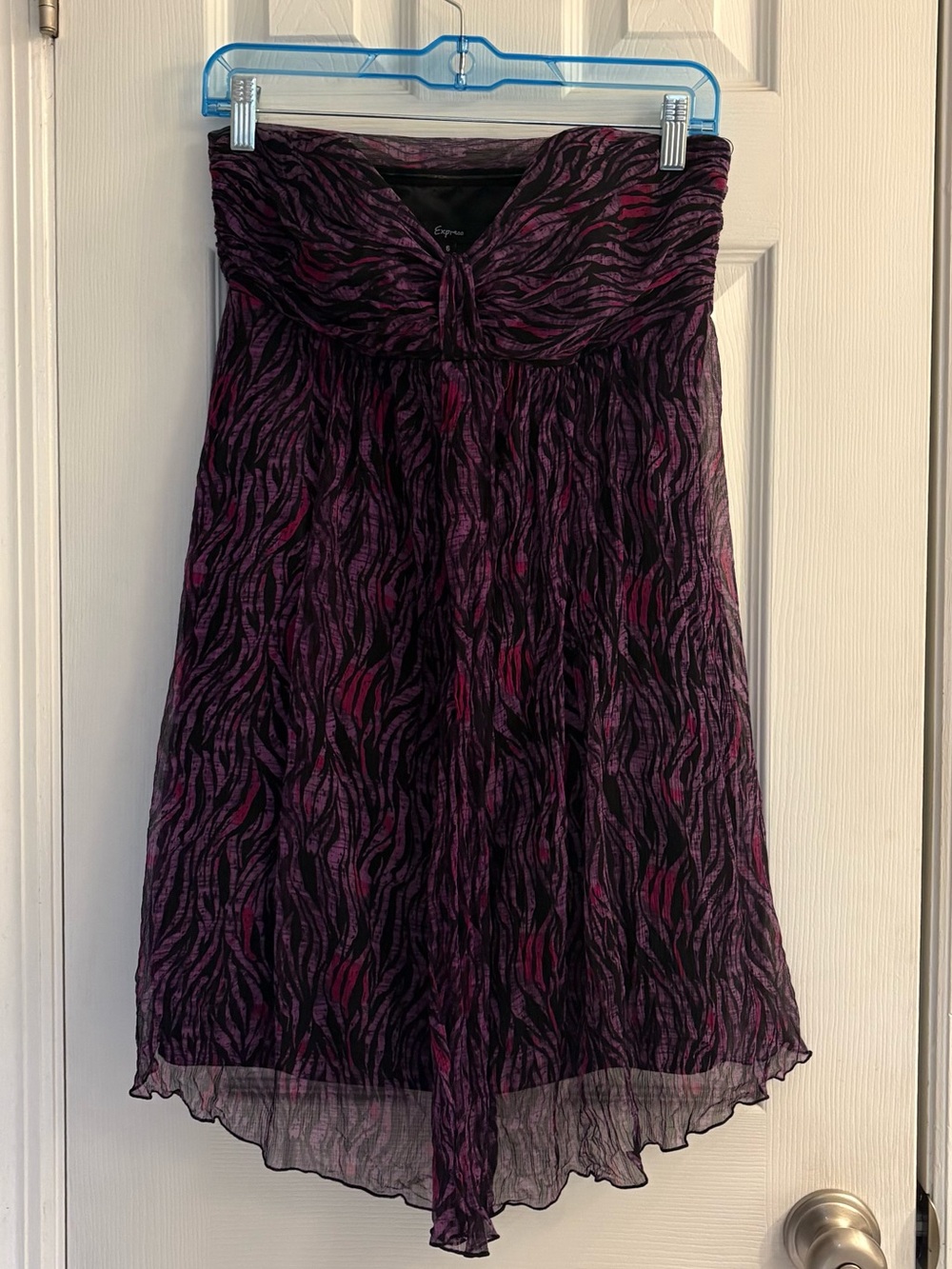 Vintage Y2K Style Express Sleeveless Striped Purple Pattern Dress Size 6.